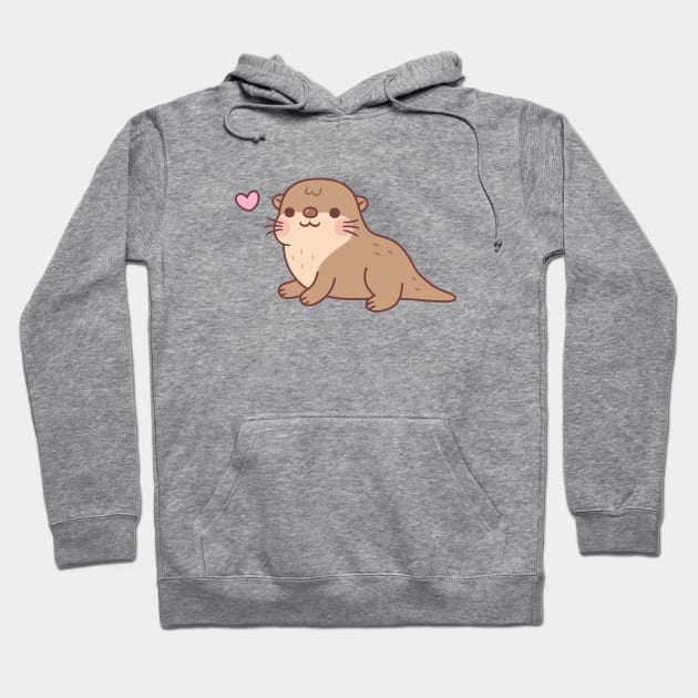 Cute Chubby Otter Doodle Hoodie by rustydoodle